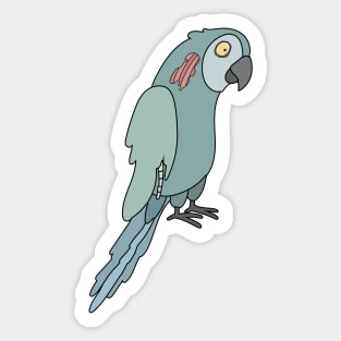 Zombie Parrot Cartoon // Funny Halloween Zombie Sticker